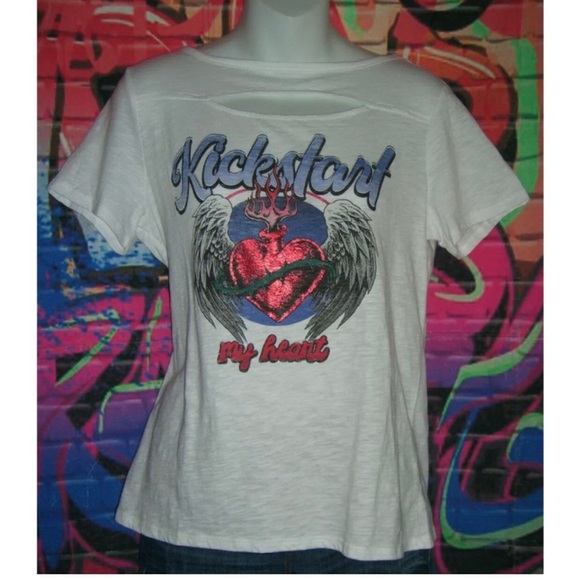 Lyric Culture Rock & Republic Motley Crue Kickstart My Heart Burn Out Tee Shirt - Picture 1 of 6